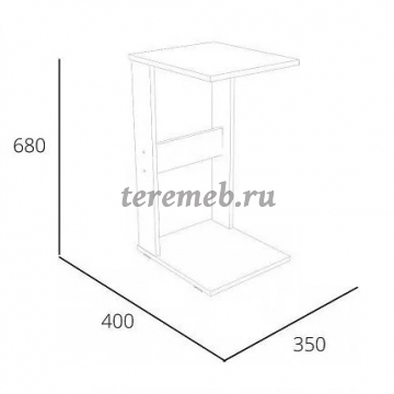 Стол журнальный Флинт НМ 011.68 Х (белый текстурный), цена 1100 руб. - фото товара, ракурс 2