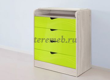 Комод Бриз МДФ (волна) с пеленальным столиком, цена 7550 руб. - фото товара, ракурс 2