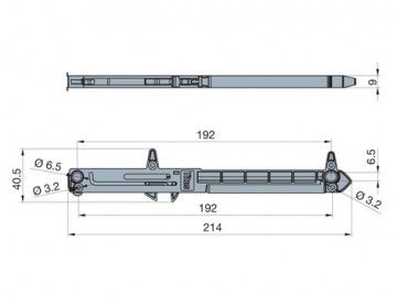 Доводчик для деревянных выдвижных ящиков Titusoft WD, Артикул 973-0X35-380-K1, Размеры (ДхГхВ): 214 х 9 х 40,5 мм