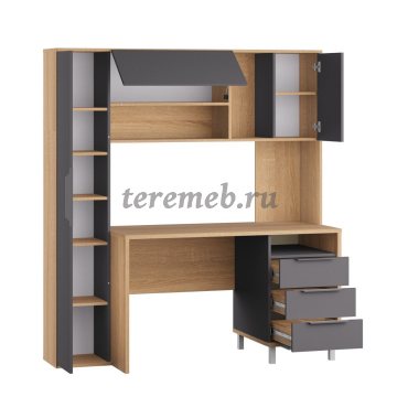 Стол компьютерный Комфорт 12.95 (дуб сонома/тёмно-серый), цена 20850 руб. - фото товара, ракурс 2
