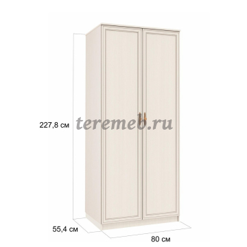 Шкаф 2-х дверный Габриэлла 06.55 с зеркалами (вудлайн кремовый/сандал белый), Артикул ШР-1839, Размеры (ДхГхВ): 800 х 554 х 2278 мм
