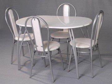 Стол обеденный на металлической опоре 1000х600 - фото товара, ракурс 1