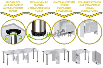 Стол-книжка СтК-22 (белый) - фото товара, ракурс 3