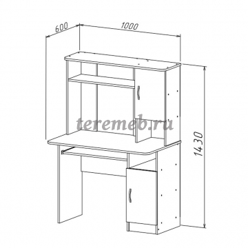 Стол компьютерный Интел-15 (ясень шимо тёмный/ясень шимо светлый), цена 9200 руб. - фото товара, ракурс 2