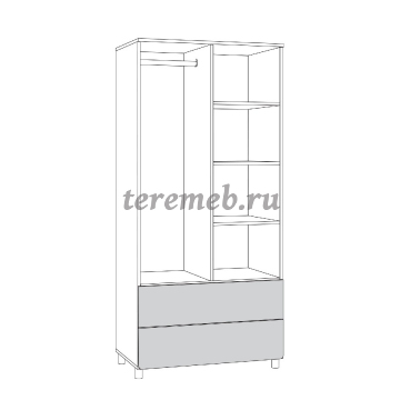 Шкаф 2-х дверный Эйп 13.334, цена 15650 руб. - фото товара, ракурс 2