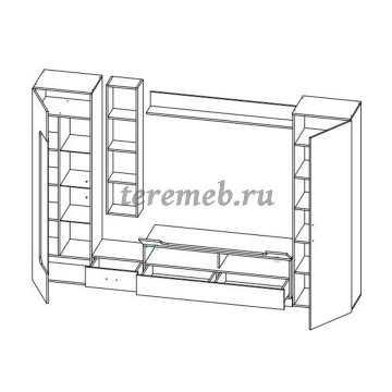 Стенка Лофт-20 (бронзовый век/дуб вотан), Артикул С-2520, Размеры (ДхГхВ): 3000 х 473 х 1970 мм