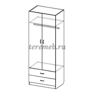 Шкаф 2-х дверный с ящиками Лотос 8.023, цена 14150 руб. - фото товара, ракурс 2