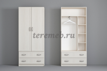 Шкаф 2-х дверный Колибри Рамка, цена 12500 руб. - фото товара, ракурс 2