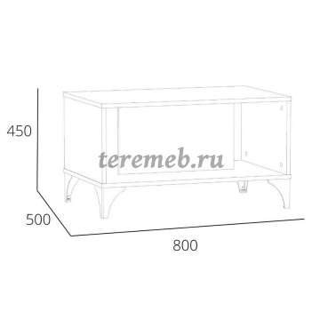 Стол журнальный Марсель НМ 013.81 (дуб крафт табачный), цена 4500 руб. - фото товара, ракурс 2