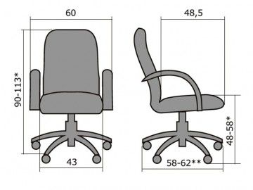 Кресло офисное CP-1 Pl Менеджер-1 ткань - фото товара, ракурс 3