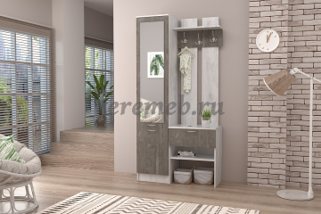 Прихожая Иннэс-3 (бетон светлый/камень темный), цена 9550 руб. - фото товара, ракурс 2