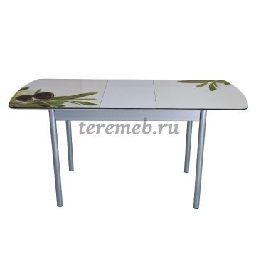 Стол обеденный раздвижной Олива AS-59 (1200-1550, металлик/олива), цена 12350 руб - фото товара, ракурс 2