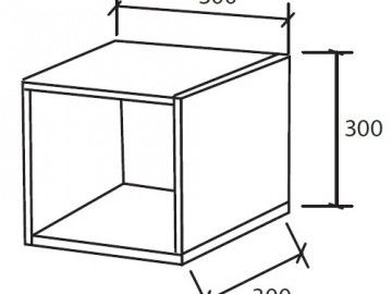 Полка навесная Кубик-1, Артикул 2010379, Размеры (ДхГхВ): 300 х 300 х 300 мм