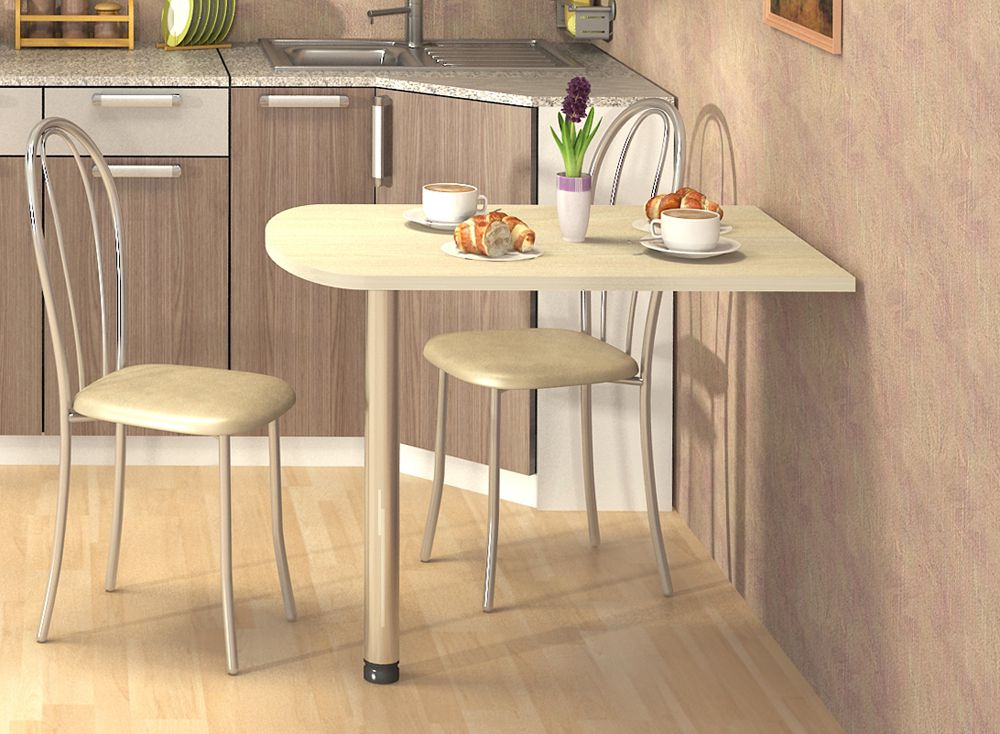 Обеденный стол в маленькую кухню - фото