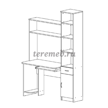 Стол компьютерный Интел-2 (дуб сонома/белый снег), цена 11550 руб. - фото товара, ракурс 2