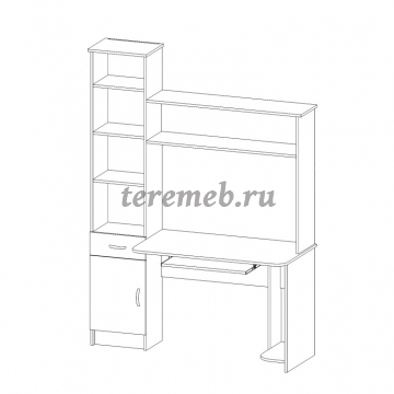 Стол компьютерный Интел-2 (бодега светлый), цена 11550 руб. - фото товара, ракурс 2