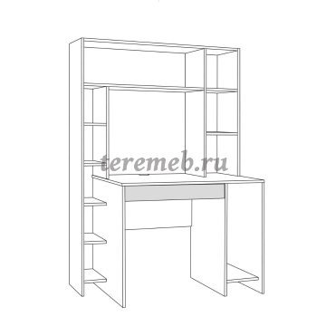 Стол компьютерный Комфорт 12.71 (гикори рокфорд натуральный/сатин) - фото товара, ракурс 4