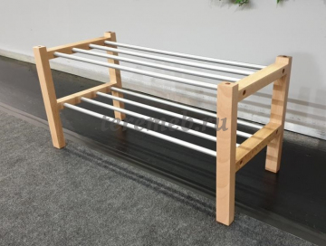 Полка для обуви с банкеткой SHT-B2 Альберо (натуральный), Артикул ТДО-3382, Размеры (ДхГхВ): 670 х 290 х 320 мм