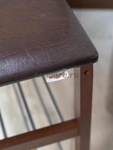 Полка для обуви с банкеткой SR-0628 PVC (тёмный орех/коричневый), цена 5300 руб. - фото товара, ракурс 2