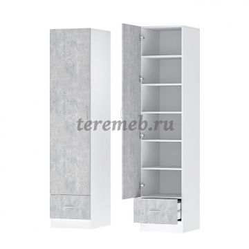 Детская Бриз ЛДСП вариант 5 (белый/цемент светлый), Артикул ДМ-3619, Размеры (ДхГхВ): По-модульно