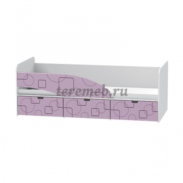 Кровать Бриз-3 МДФ (квадрат, белый/сирень), цена 12250 руб. - фото товара, ракурс 2