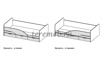 Кровать Бриз-3 МДФ (квадрат, белый/сирень), Артикул ДК-4575, Размеры (ДхГхВ): 1950 х 870 х 700 мм, спальное место:, 800 х 1900 мм