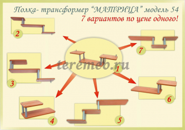 Полка навесная Матрица 54 (дуб беленый), цена 2150 руб. - фото товара, ракурс 2