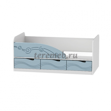 Кровать Бриз-4 МДФ (волна, белый/антарктида), цена 11100 руб. - фото товара, ракурс 2