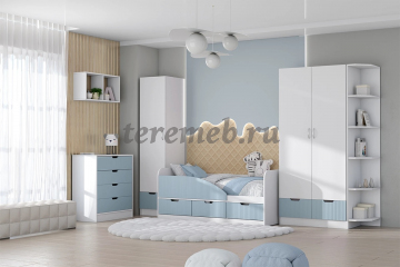 Комод Бриз МДФ (полосы, белый/антарктида), цена 7300 руб. - фото товара, ракурс 2