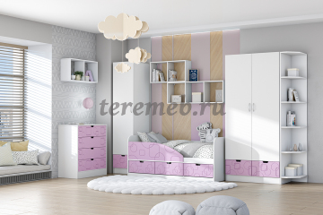 Комод Бриз МДФ (квадрат, белый/сирень), цена 7300 руб. - фото товара, ракурс 2