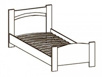 Кровать 0,9 Луна (вудлайн кремовый/венге), цена 7050 руб. - фото товара, ракурс 2