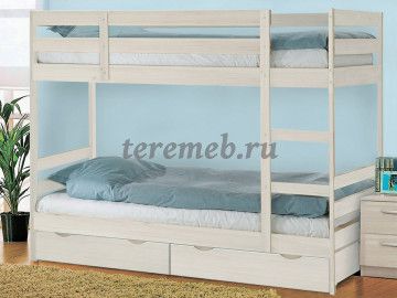 Кровать двухъярусная массив Пирус с ящиками, цена 15700 руб. - фото товара, ракурс 2