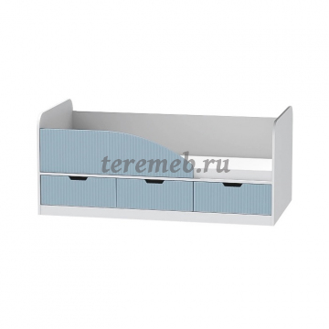 Кровать Бриз-4 МДФ (полосы, белый/антарктида), цена 11100 руб. - фото товара, ракурс 2