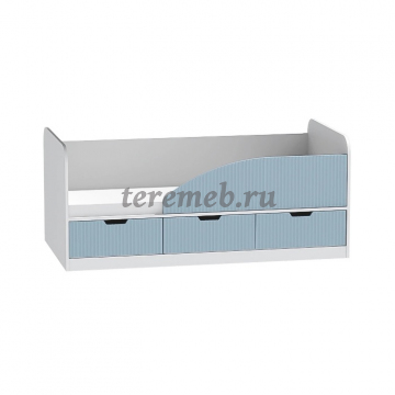 Кровать Бриз-4 МДФ (полосы, белый/антарктида) - фото товара, ракурс 1