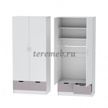 Детская Бриз МДФ (полосы, белый/ирис) вариант 9 - фото товара, ракурс 3