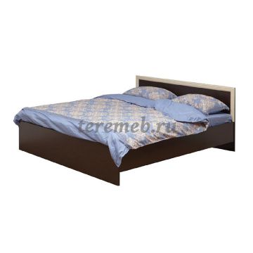 Кровать 1,6 Фриз 21.53-01 с настилом (венге/дуб линдберг), цена 8400 руб. - фото товара, ракурс 2