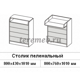 Комод Бриз МДФ (полосы) с пеленальным столиком (белый/ирис), цена 8200 руб. - фото товара, ракурс 2
