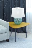 Стол журнальный Квинс (черный сатин/карри)