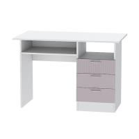 Стол письменный Бриз МДФ (полосы, белый/ирис)