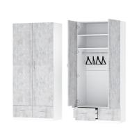 Шкаф 2-х дверный Бриз ЛДСП (белый/цемент светлый)