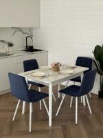 Обеденная группа: Стол раздвижной Универсальный (белый) + Стулья Дублин (белый)