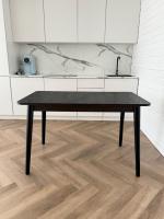 Стол обеденный Лофт (чёрный/чёрные цветы)