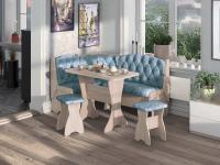 Кухонный уголок ОРХИДЕЯ-ЛЮКС (ясень шимо светлый/ткань лагуна)