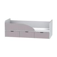 Кровать Бриз-3 МДФ (полосы, белый/ирис)