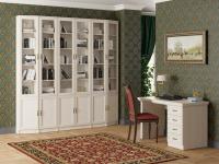 Библиотека Оливия вариант 1А (вудлайн кремовый/аруша венге)