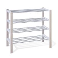 Полка для обуви SHT-SR9-4 Альберо (белёный/металлик)