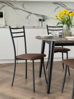 Стул Долорес (Хлоя) (чёрный/ткань тёмно-коричневый)