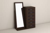 Комод Кэт-4 с зеркалом (венге/кайман коричневый)