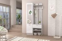 Прихожая Иннэс-3 (бетон светлый/белый глянец)