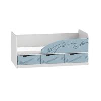 Кровать Бриз-4 МДФ (волна, белый/антарктида)